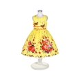 thumbnail image 4 of Robe Fille Coton Rose Fleur Double Nœud Papillon Fête 4-5 Ans, 4 of 9