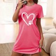 thumbnail image 2 of Rbaofujie Nuisette pour Femmes Nuisette Courte Surdimensionnée pour Femmes Robe Imprimée à Col Rond et Manches Courtes Pyjama Aguichant pour Femmes, 2 of 4
