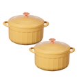 thumbnail image 1 of Oleegame Ensemble de Couverts en Acier Inoxydable 2 Pcs Bol de Conservation en Acier Inoxydable Couvercle à Double Isolation Casserole à Lunch Jaune, 1 of 3