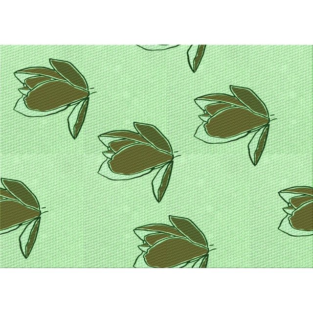 Ahgly Tapis Rectangulaire Lavable en Machine Vert Transitionnel, 6 Pieds x 9 Pieds