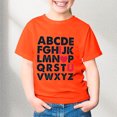 thumbnail image 2 of T-shirts Filles Été Imprimé Lettre Col Rond Manches Courtes T-Shirt Décontracté Hauts Filles Orange 4-5 Ans, 2 of 4