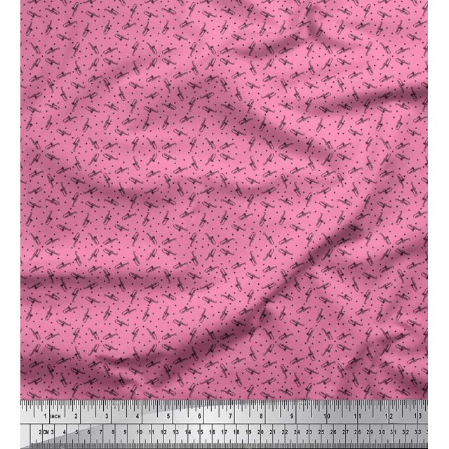 Soimoi Cotton Duck Fabric Triangle & Saxophone Musical Instrument Print Fabric by Yard 56 Inch Wide