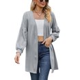 thumbnail image 1 of Avamo Ladies Cardigan Open Front Outwear Solid Color Knit Cardigans Lightweight Tunic Tops Work Blue Gray M, 1 of 3