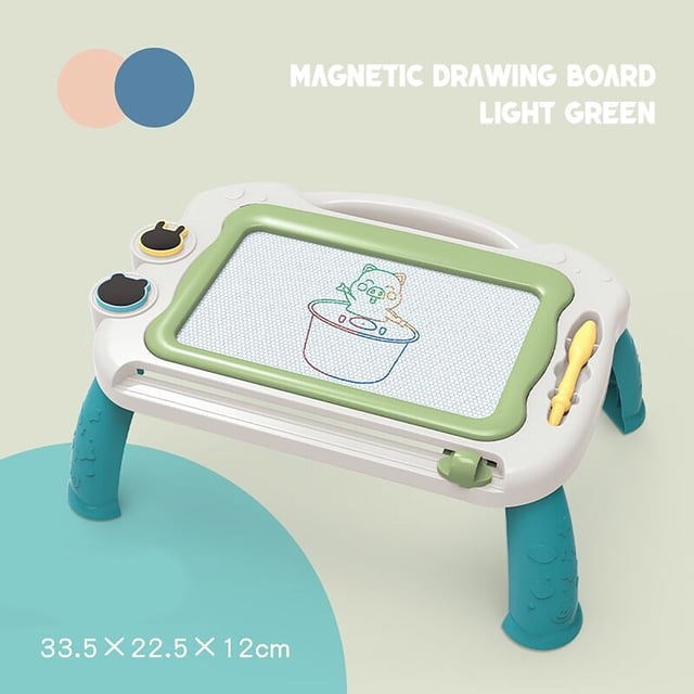 Magnetic Drawing Board, Kids Creative Activity Center, Durable Plastic Frame, Portable Design, for Toddlers, Early Learning Toy, Travel Activity, Non-Toxic Materials, Magnetic Sticks, Arts Hzhnb