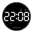 thumbnail image 2 of Todaioua Horloge Murale Numérique Multifonction avec Télécommande Affichage de la Température et de l'Humidité Alimentée par USB Silencieuse Horloge Ronde Moderne pour Salon Déco Maison, 2 of 9