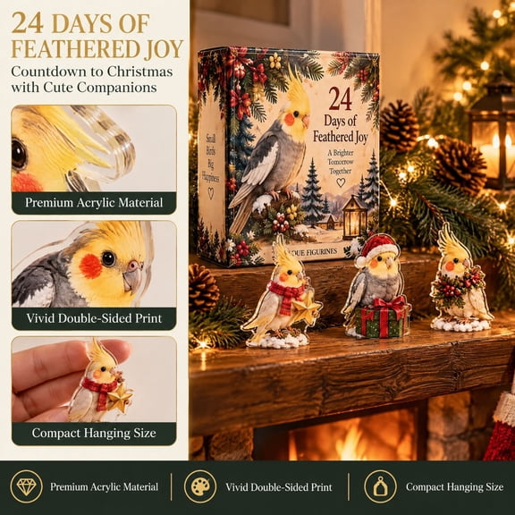 Calendrier de l'Avent de Noël avec Ornements Suspendus en Acrylique, Décor Festif du Compte à Rebours pour Arbre et Maison
