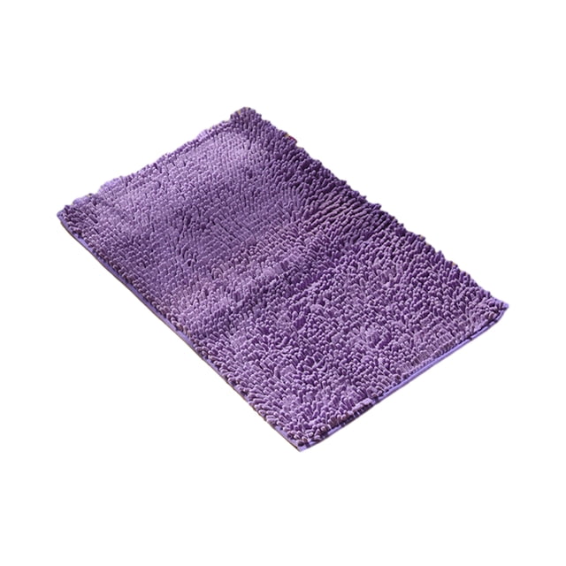 mmirethe Polyester Soft Chenille Rug - Prompt And Strong Absorption No Shedding Soft Texture Absorbent Light Purple 40cm*60cm 1Set