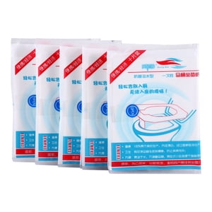 DeWin 50pcs Housse de siège en Papier, Tapis de Couverture de siège de Toilette jetable de Voyage Portable, Bloc de Papier Toilette étanche (Blanc)