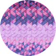 thumbnail image 1 of Ahgly Tapis Rond Lavable en Machine Intérieur Transitionnel Orchidée Foncée Violet, 5 Pieds Rond, 1 of 7