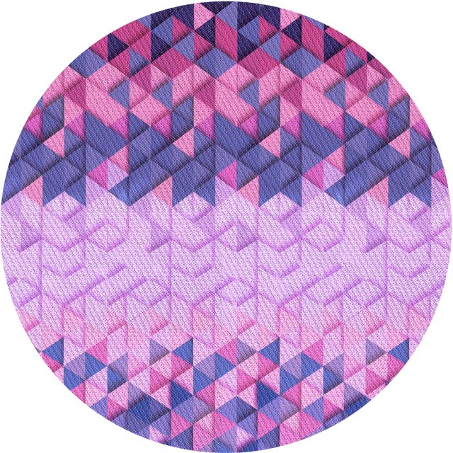 Ahgly Tapis Rond Lavable en Machine Intérieur Transitionnel Orchidée Foncée Violet, 5 Pieds Rond