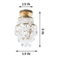 thumbnail image 3 of COFEST Chandelier Crystal Ceiling Light Semi Mount Ceiling Lighting Fixture Modern Crystal Ceiling Lamp gold, 3 of 7