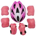 thumbnail image 1 of ZheElen Ensemble de 7 Pcs de Protections Ajustables pour Patinage à Roulettes pour Tout-Petits Bonne Dissipation de Chaleur Coudières pour Cyclisme Extérieur Rose Rouge Blanc Rayé, 1 of 6