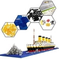 thumbnail image 2 of Micro Mini Blocks Titanic Model Building Set with 2 Figure  1860 Piece Mini Bricks Toy  Gift for Adults and Kids,2, 2 of 6