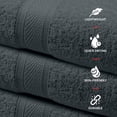 thumbnail image 4 of Canadian Linen Imperial Medium Bath Towels Set, 24”x48” 6 Pack Lightweight Quick Dry Soft Absorbent Cotton Towel for Home, Hospitality, Gym, Dark Grey, 4 of 9