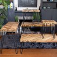 thumbnail image 2 of Mindful Living Rustique Milieu du Siècle Bois de Manguier & Table Chevron Fer Grande Extrémité, 2 of 2