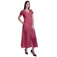 thumbnail image 4 of Moomaya Robe Longue Maxi pour Femmes à Manches Courtes, Robe Formelle/décontractée avec Poches P-TTG, 4 of 6