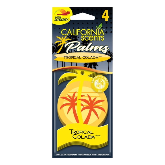 Assainisseur d’air California Scents en papier Palmier au parfum Colada tropical