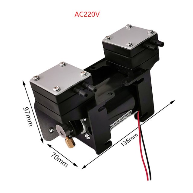 High Positive Negative Pressure Vacuum Pump Large Beauty Instrument Mute Double Head Diaphragm Pump Micro Air Pump