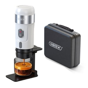 Camping HiBREW Machine à café portable pour la voiture et la maison 3 en 1 Machine à café électrique Travailler avec DG/ Capsule et café moulu 15Bar Mini Cold Brew et chauffage de la cafetière avec