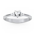 thumbnail image 2 of Birthstone Heart Ring with Shoulder Accents - Cubic Zirconia / White Topaz (April), 2 of 4