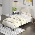 thumbnail image 1 of VECELO Twin Size Bed Frame with Upholstered Adjustable Headboard, Wooden Slats Support/No Box Spring Needed, Beige, 1 of 6