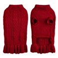thumbnail image 1 of 2025 Turtleneck Warm Elegant Rope Pet Clothes For Medium Dogs Pet Sweater Stretch Knit Pet Clothes For Small Dogs Female Ruffled Sweater Dress, 1 of 7