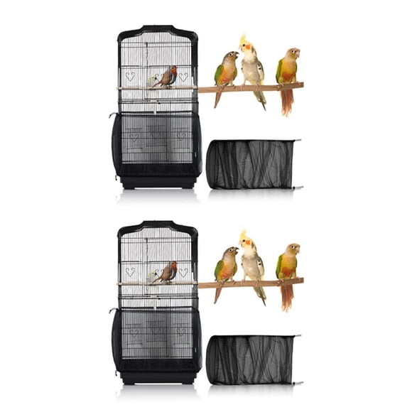 mmirethe Fiber Safe Ingredients Cage Cover Non-stuffy And No Loose Thread For All Bird Cages Good Ventilation 2Set