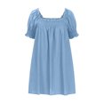 thumbnail image 3 of BEFOKA Robe pour Femme Grande Taille, Liquidation de Robes d'Été pour Femmes, Robe d'Été Mini pour Femme Robe de Plage Ligne A Décontractée Ample Robe Soleil avec Poches Plissée à Manches Courtes Col Évasé, 3 of 4