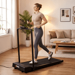 Naipo Treadmill Foldable 2-in-1 Under Desk Walking Pad with 0.5-6MPH Speed Range Compact Electric Running Remote Control for Home Fitness