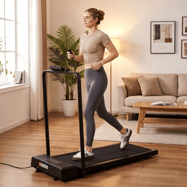 Naipo Treadmill Tapis Roulant Pliable 2-en-1 pour Marcher sous le Bureau avec Plage de Vitesse de 0,5 à 6 Mi/h Télécommande Compacte de Course Électrique pour la Mise en Forme à Domicile