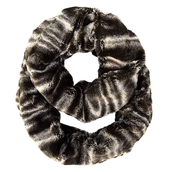 Peach Couture Foulard Col en Peluche Fausse Fourrure Deux Tons Boucle Infinie