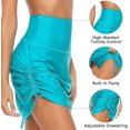 thumbnail image 3 of Womens Swim Skirt Drawstring Tummy Control Swim Bottom with Built-in Brief, 3 of 6