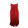 thumbnail image 3 of Robe Longue d'Été Décontractée et Fluide pour Femme avec Poche, Bretelles Spaghetti, Encolure Dégagée, Unie, Évasée, Ample, Robe Maxi de Plage, 3 of 4
