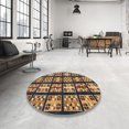 thumbnail image 3 of Ahgly Company Indoor Square Abstract Bakers Brown Abstract Area Rugs, 4' Square, 3 of 6