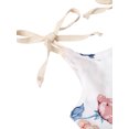 thumbnail image 3 of Faithtur Baby Girl Flower Print Round Neck Bow Lace-Up Suspender Romper, 3 of 8