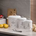 thumbnail image 3 of Carbon Steel Potato Onion Storage Bin with Handle, Large Capacity Sealed Container for Countertop Kitchen Organization, 3 of 7