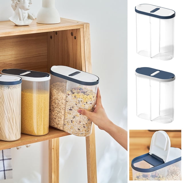 mtvxesu Transparent Airtight Food Storage Containers with Secure Sealing Lids for Kitchen Pantry Organization, Set of 4