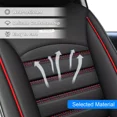 thumbnail image 4 of Car Seat Covers Custom Fit for 2015-2022 Ford F150 Truck PU Leather Front+Rear Full Set Black with Red Line, 4 of 10