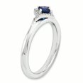 thumbnail image 3 of Sterling Silver Stackable Expressions Polished Cr. Sapphire & Dia Ring Size 7, 3 of 3