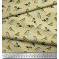 thumbnail image 2 of Soimoi Poly Georgette Fabric Flycathcer Bird Print Fabric by the Yard 42 Inch Wide, 2 of 5