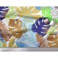 thumbnail image 2 of Soimoi Orange Modal Satin Fabric Tropical Leaves Print Fabric by Yard 42 Inch Wide, 2 of 5