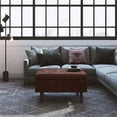 thumbnail image 2 of Shay 34in W Coffee Table Storage Ottoman in Distressed Saddle Brown Faux Leather, 2 of 8