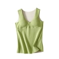 thumbnail image 2 of Gspmoly Womens Tops, Women'S Spring and Winter Silk Rong V-Neck Warm Tank Top with Removable Chest Cushion Bottom Tank Top Slim and Slim Women'S Top Womens Shirts up to 60% Off, 2 of 6