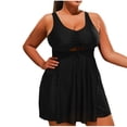 thumbnail image 1 of Womens One Piece Swimsuits, Two Piece Oversized Swimsuits for Women Flowy Ruched Tankini Swim Dress with Bottoms Plus Size Bathing Suits L-5XL Bathing Suits Woman Clearance, 1 of 6