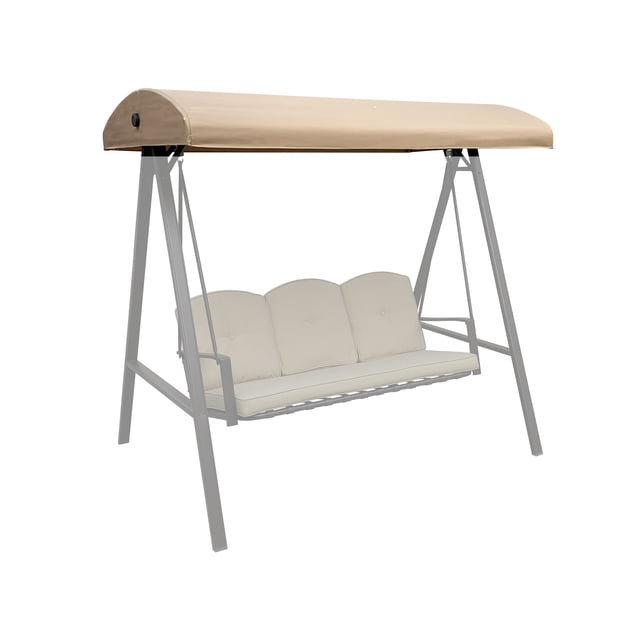 APEX GARDEN Replacement Canopy Top for Model#GSS00132D Cunningham 3-Seater Patio Swing, khaki color. This replacement canopy fits exclusively on the specified swing model, offering UV protection and water-repellent polyester fabric. Ideal for rejuvenating patio swings. Frame and cushions not included.