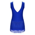 thumbnail image 4 of Doomiva Combinaison de Danse Gymnastique avec Franges et Strass pour Filles, Bleu 6, 4 of 7