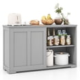 thumbnail image 1 of Costway Kitchen Storage Cabinet Sideboard Buffet Cupboard Wood Sliding Door Pantry Gray, 1 of 9