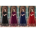 thumbnail image 5 of Custom Made Blue Wedding Reception Wear Designer Anarkali & Dupatta Free Shipping All Size, 5 of 5