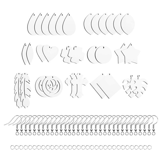 veasfak 32Pcs Sublimation Blank Ears MDF Board White Ears Heat Transfer Ears ear hook + jump