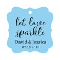 thumbnail image 1 of Darling Souvenir Personalized Fancy Frame Paper Tags Wedding Sparklers Let Love Sparkle Custom Hang Tags-Baby Blue-50 Tags, 1 of 1